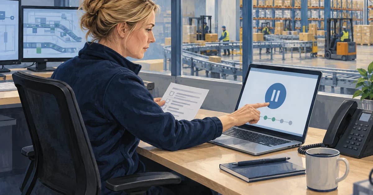 An operations lead pausing an automated workflow while checking an incident plan.